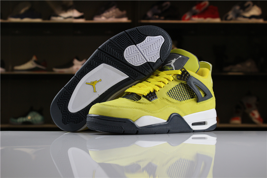 Air Jordan 4 Lightning Tour Yellow Dark Blue-Grey-White Shoes